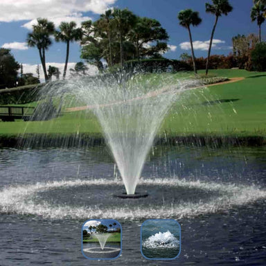 Aqua Control Evolution 1/2 HP Aerating Pond Fountain - Included Spray Patterns, Tornado and Torrent On Water Display