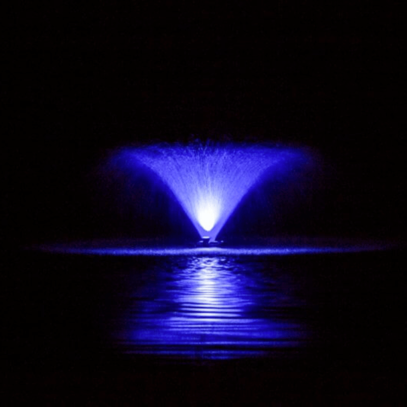 Bearon Aquatics Power House Aerating Fountain - On Water Display at Night with Blue Led Light