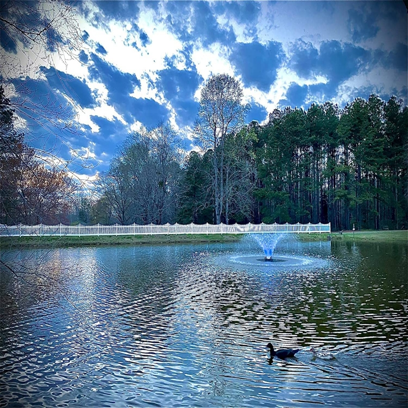 Bearon Aquatics Power House Aerating Fountain - On Water Display with Beatiful Blue Sky at the Background