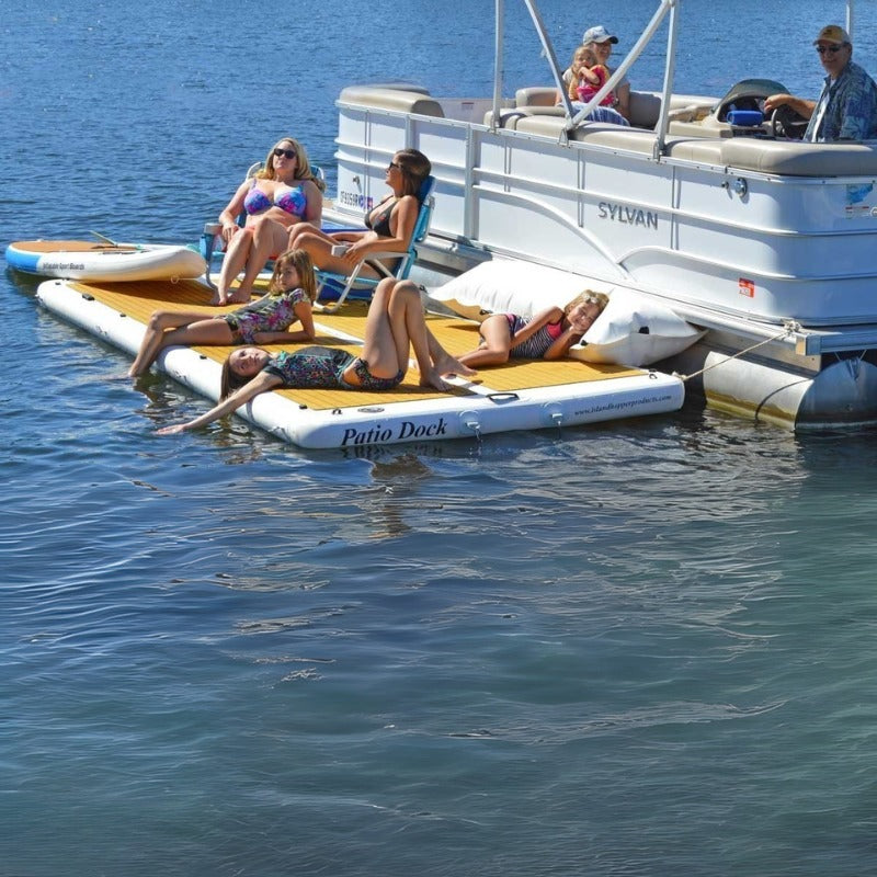 Island Hopper Patio Dock 15 Foot Inflatable Patio - Family enjoying the Patio Dock