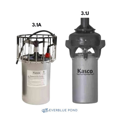 Kasco 3.1 Replacement Motor 3 HP - 3.1A, 3.1J Studio Image with EverBlue Pond Logo