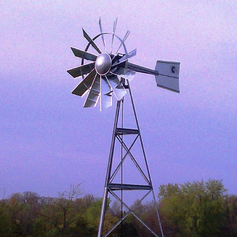 Outdoor Water Solutions 16' Windmill Pond Aerator - Front side view of the windmill is shown