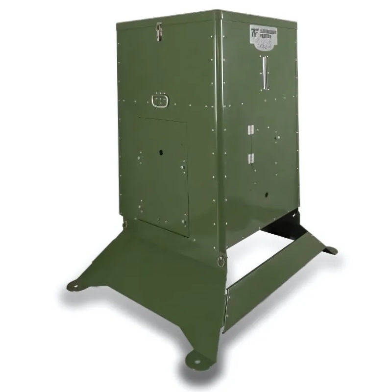 Outdoor Water Solutions S300 Fish Feeder - Showing the unit front left view - studio image