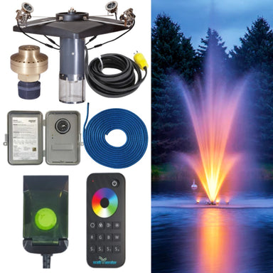 Scott Aerator Amherst Fountain Masterpiece Bundle - with all the included pieces for a 4 light color changing set