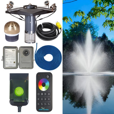 Scott Aerator Cambridge Fountain Masterpiece Bundle - with all the included pieces for a 4 light color changing set