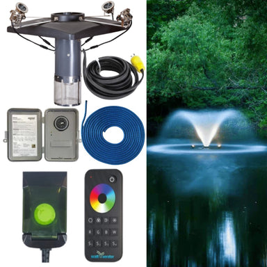 Scott Aerator DA-20 Aerating Fountain Masterpiece Bundle - DA-20 Aerating Pond Fountain Color Changing Complete Set