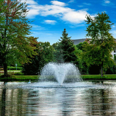 Scott Aerator DA-20 Aerating Fountain Masterpiece Bundle - On Water Display with Trees at the Background