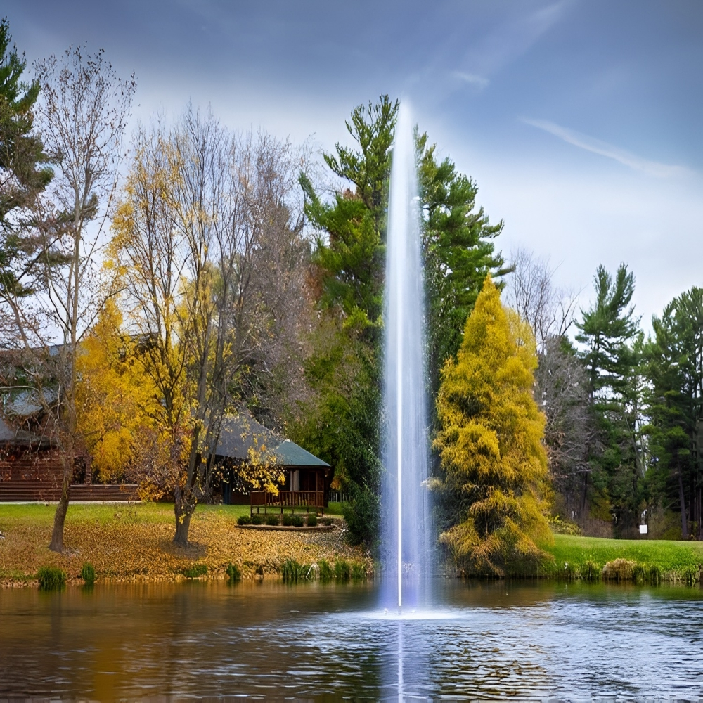 Scott Aerator Gusher Nozzle - On Weter Display Showing Spray Pattern