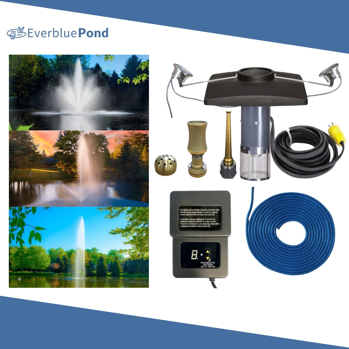 Scott Aerator Triad Fountain Masterpiece Bundle - with all included pieces for a two light white light complete set