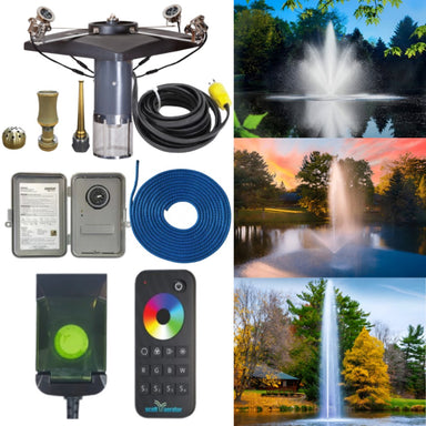 Scott Aerator Triad Fountain Masterpiece Bundle - with all the included pieces for a 4 light color changing set