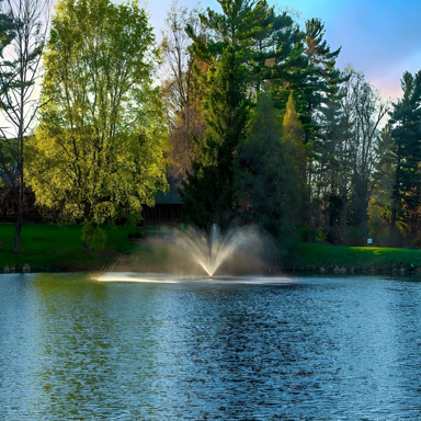 Scott Aerator Tudor Nozzle - Spray Pattern On Water Display
