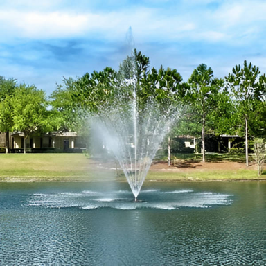 Vertex Vertical TwoTier Fountain On Water With Trees at the Background
