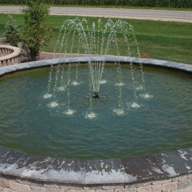 Metro Nozzle for Aqua Control Evolution Series 1/2 HP Fountain - Spray Pattern On Water