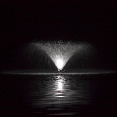 Power House Aeration White LED Lights - On Water Display at Night with White Led Light