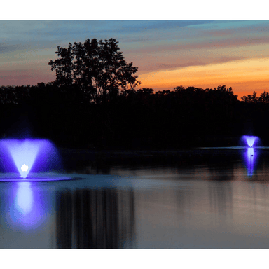 SCOTT AERATOR Color Changing LED Fountain Lights - On Water Display with Purple Led Light at Night
