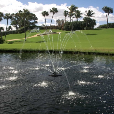 Spider & Arch Nozzle for Aqua Control Evolution Series 1/2 HP Fountain - Spray Pattern on Display