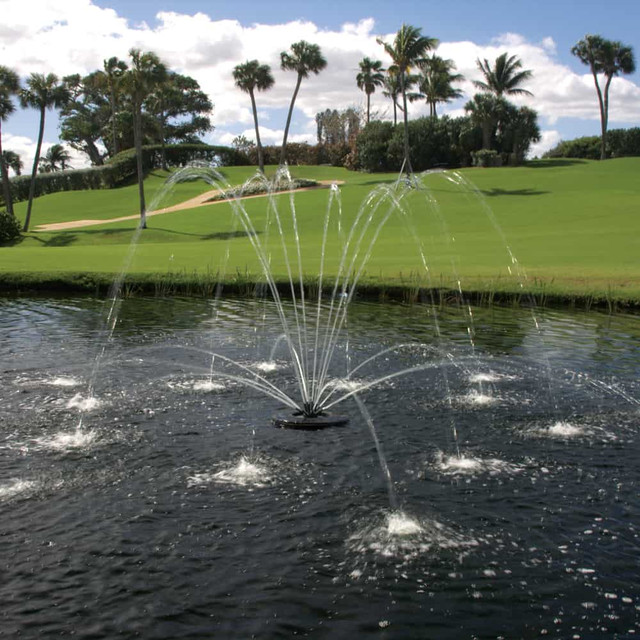 Spider & Arch Nozzle for Aqua Control Evolution Series 1/2 HP Fountain - Spray Pattern on Display