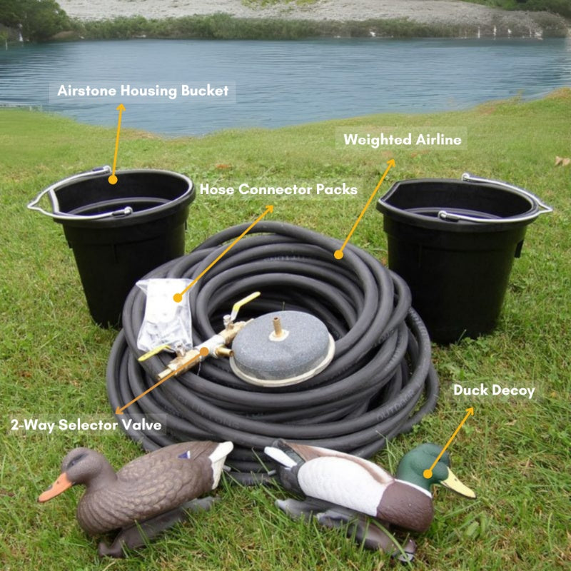 20 foot Windmill Aeration System - 20' 4-Leg Deluxe - All included accessories shown