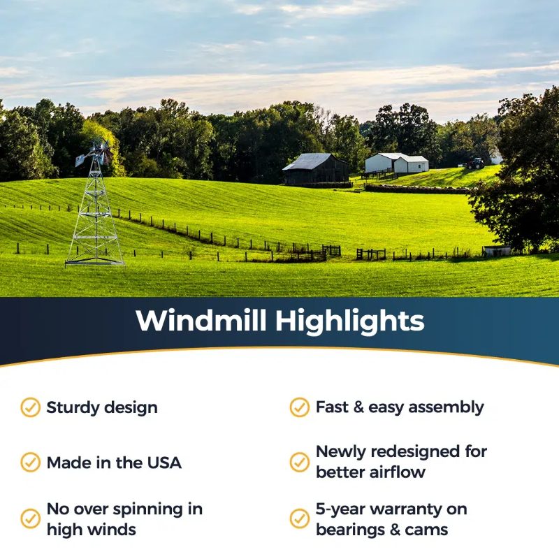 20 foot Windmill Aeration System - Windmill Highlights