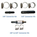 Airmax Airline Connector Kit - All sizes of the connector kit shown