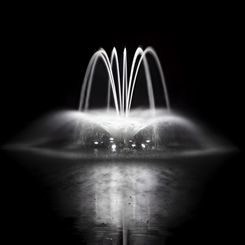 Airmax Blossom (Crown & Arch) Fountain Nozzle On Water with Led Light Night View