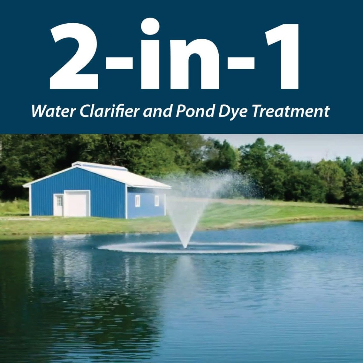 Airmax Blue Pond Dye for Ponds & Lakes - 2-in-1 water clarifier and pond dye treatment