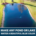 Airmax Blue Pond Dye for Ponds & Lakes - Beautiful top view of the pond with blue color