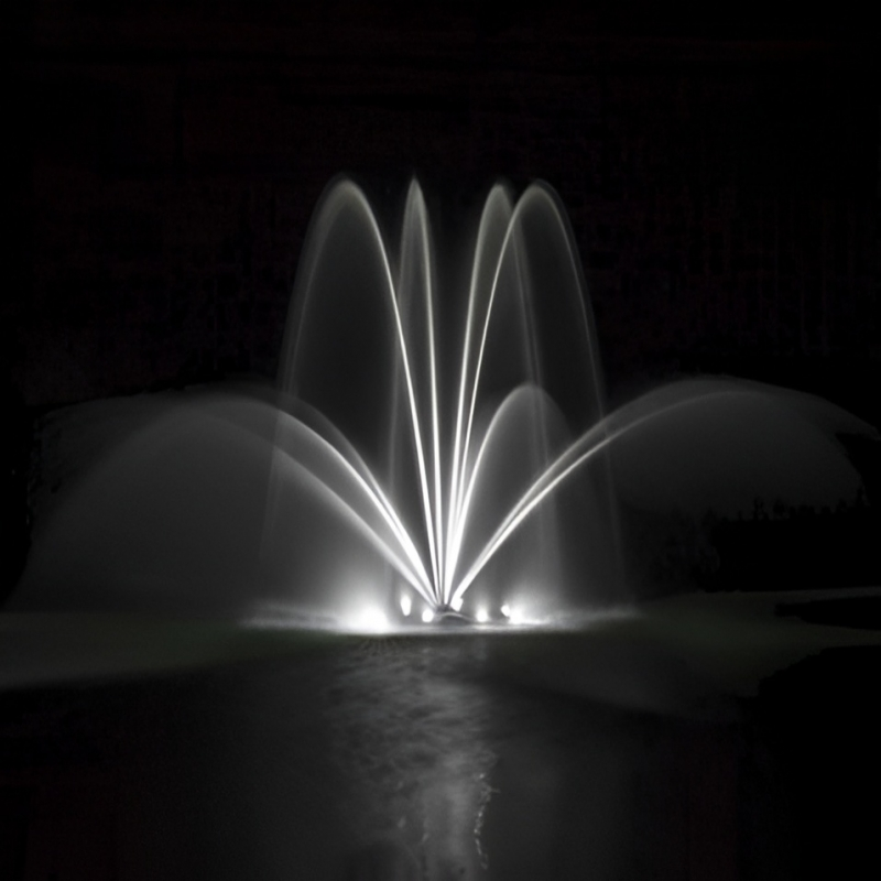 Airmax Double Arch Fountain Nozzle Spray Pattern for EcoSeries with Led Light at Night