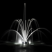 Airmax EcoSeries Double Arch & Geyser Fountain Nozzle On Water with Led Light at Night