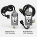 Airmax Ice Eater De-Icer thermostat options showing model KT16110 115V and model KP16220 230V controls