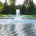 Airmax PondSeries Crown and Trumpet Spray Pattern Shown With Large Pond and Scenery