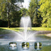 Airmax PondSeries Fountain - Showing Three Spray Pattern Nozzles Included Crown & Trumpet, Classic, and Trumpet