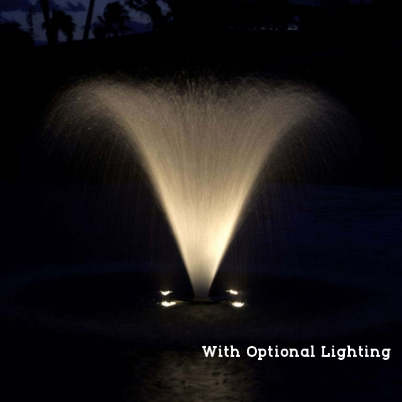 Aqua Control Evolution Series 1/2 HP Fountain - On Water with Led Light