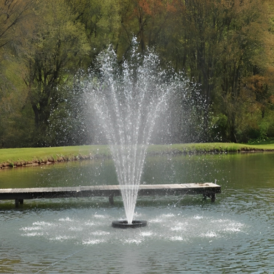 Bearon Aquatics Eros Fountain - On Water Display with Trees at the Backrgound