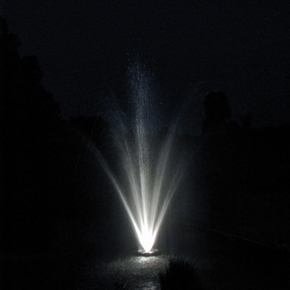 Bearon Aquatics Olympus Fountain - Aphrodite with white led light at night
