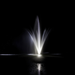 Bearon Aquatics Olympus Fountain - Poseidon with white led light at night