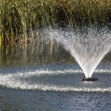 Close-up view of Kasco VFX Aerating Fountain showing detailed water spray pattern and surface agitation