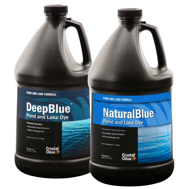 CrystalClear Blue Pond Dye for Ponds & Lakes - Deep Blue and Natural Blue 1 Gallon Shown