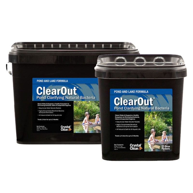CrystalClear ClearOut Pond & Lake Clarifier - 6 Pound and 24 Pound Containers Shown