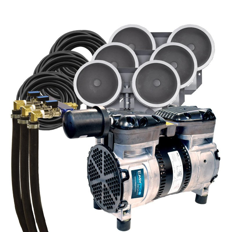 EasyPro 1/2 HP Rocking Piston Aeration System PA66 kit with compressor and diffusers