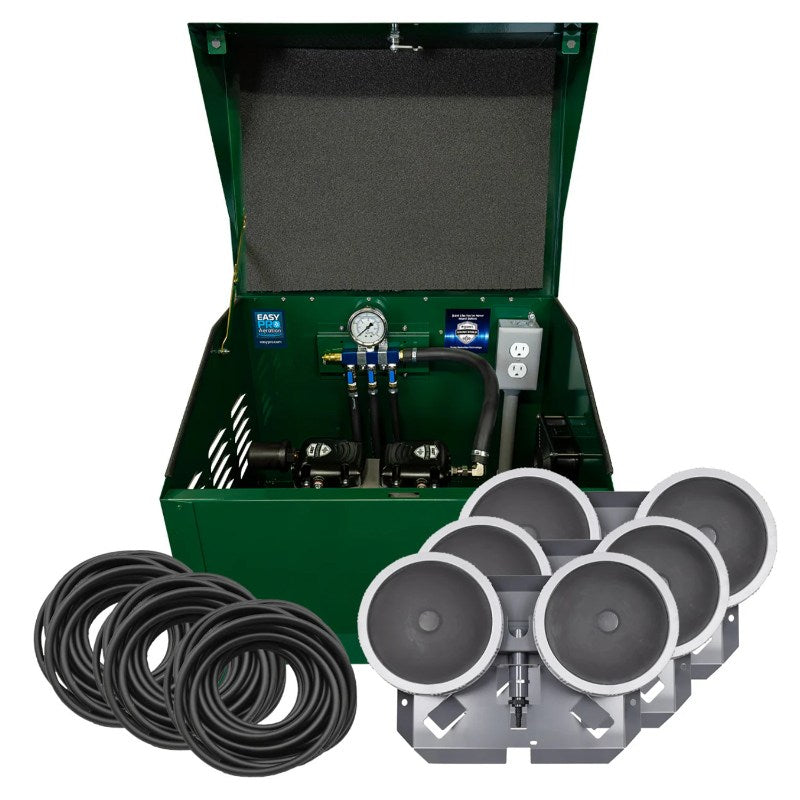EasyPro 1/2 HP Rocking Piston Aeration System PA66 with locking cabinet and diffuser
