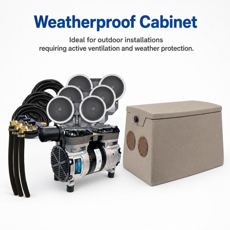 EasyPro 1/2 HP Rocking Piston Aeration System PA66 with weatherproof cabinet