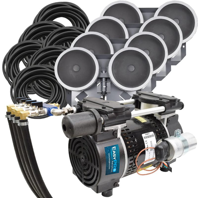 EasyPro 3/4 HP Rocking Piston Aeration System PA86 with compressor, tubing and diffusers