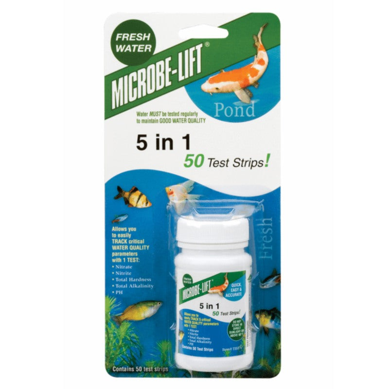 EasyPro Microbe-Lift 5-in-1 Pond Test Strips retail packaging