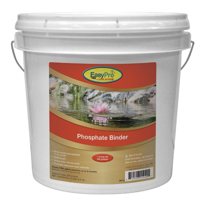 EasyPro Natural Phosphate Binder for Ponds 15 lb bucket front view