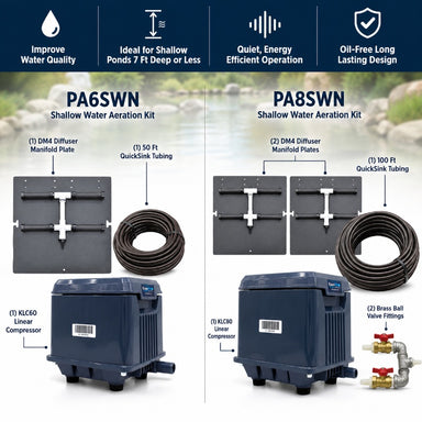 EasyPro Shallow Water Aeration Kit PA6SWN and PA8SWN comparison and benefits