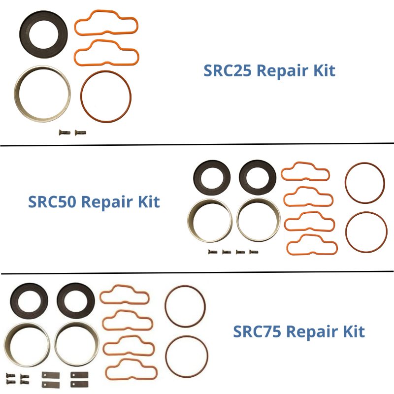 EasyPro Stratus SRC Gen 2 Compressor Repair Kits for SRC25, SRC50 and SRC75 shown