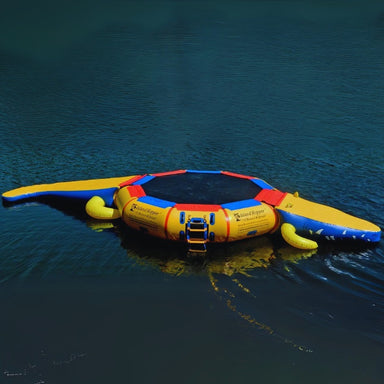 Island Hopper 13' Gator Monster Water Bouncer Water Park - Showing the head whole gator water bouncer on the water