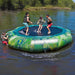 Island Hopper 15' Lakeside Water Bouncer - Showing kids enjoying the water bouncer by the lakeside