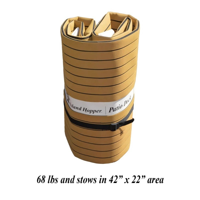 Island Hopper Patio Dock 15 Foot Inflatable Patio - Rolled up - Studio image